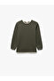 Crew Neck Striped Long Sleeve Basic Sweatshirt