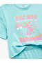 Crew Neck Short Sleeve Cotton Printed T-Shirt and Leggings Set - 3