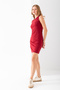 Women's Crew Neck Bodycon Sleeveless Dress Burgundy - 925075 - 2