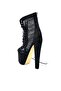 Kindep High Heels (18 cm) Platform (7 cm) Tulle Front Lace-Up Women's Shoes Black - 4