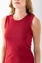 Women's Crew Neck Bodycon Sleeveless Dress Burgundy - 925075 - 7