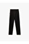 Straight Regular Leg Trousers with Elastic Waist and Pockets - 2