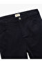 Button Detailed Straight Leg Cotton Trousers with Pockets - 3