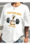 White Halter Duck Look Oversize T-Shirt