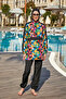Remsa Parachute Fully Covered Hijab Swimsuit R4703 Sariye Black