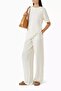 Textured Cotton Blend Pants, Relaxed Fit and Lightweight Summer Trousers Ecru - 2