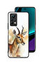 غطاء حماية لهاتف Infinix Note 11 Pro بتصميم فن تجريدي للغزلان