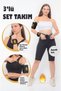 Extra High Waist Recovery Effect 3 Stage Thermal Shorts with Braces-Sleeve and Wrist Band Set of 3