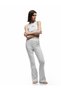 Regular Waist Slim Fit Ribbed Pajama Bottoms with Processing Detail