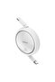 Retractable Data Cable Type-C to Type-C, 100W, 1m, Basues, Free2Draw Mini, White - 3