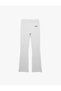 Regular Waist Slim Fit Ribbed Pajama Bottoms with Processing Detail - 3