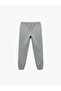 Cotton Ribbed Basic Sweatpants with Lace-Up Waist and Pocket Detail