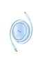 Retractable Data Cable Type-C to Type-C, 100W, 1m, Basues, Free2Draw Mini, Blue