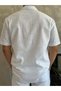 Men's Relaxed Cut Raw Linen Bottom Top Shorts Suit White Eca020 - 8