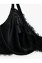 Satin Underwire Bra with Lace Detail - 3