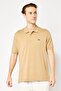 Men Classic Fit Embroidered Logo Short Sleeve Polo Shirt, Tan