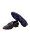 Purple Color Laceless Khaki Leather Men's Shoes - 3