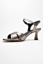 Melin Platinum Patterned Cross Strap Women's Heeled Shoes - 4