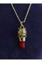 Red Spirit Model Colored Zircon Stone Enamel Embroidered Yellow Color Plated Steel Necklace