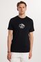 Men's Slim Fit Slim Fit 100% Cotton Soft Texture Printed Black Crew Neck T-Shirt - 4