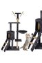 Cat play set, with scratching post, hiding place, bed, balls, 145cm, graphite - 8