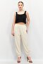 Women Regular Fit Solid Pants, Beige - 2