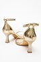 Gold - Women's Single Strap Heeled Sandals - 4