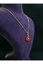 Red Lip and Tooth Model Attractive Beauty Themed Stylish Style Enamel Embroidered Yellow Plated Steel Necklace - 8