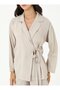 Side Tie Detail Jacket and Trousers Two-Piece Set - Beige - - 5