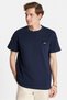 Relax Fit Relaxed Fit Cotton Front and Back Print and Embroidery Detail Crew Neck Navy Blue Men's T-Shirt - 2