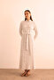 Wrapped Twine Textured, Viscose Linen Shirt Dress - 3