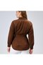 Women's Waist-Fitted Pleated Brown Shirt - 3