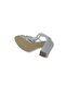 İzlife 254 Women's Gray Shiny Platform Heeled Evening Dress Shoes - 5