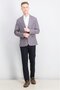 Men Regular Fit 2 Buttoned Long Sleeve Plaid Blazer, Grey - 4