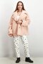 Women Plushy Long Sleeves Reversible Jacket, Pale Pink - 3