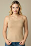 Women's Beige Thin Thread Strap Cotton Undershirt - 3