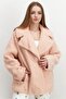 Women Plushy Long Sleeves Reversible Jacket, Pale Pink