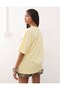 Women's Oversize T-Shirt – Pink Text Printed Super Nature Design - 4