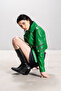 Deri̇club Beyonce Women's Biker Real Leather Coat Green - 6