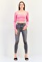 Women Slim Fit Washed Stretchable Denim Jeans, Light Grey - 3