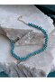 Steel Chain Turquoise Bead Embellishment Ysx Anklet