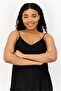 Women Plain Tiered Dress, Black - 2