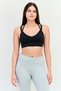 Women Brand Logo Lightly Padded Sports Bra, Black