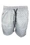 Gray Patterned Mesh Zipper Pocket Swim Shorts