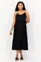 Women Plain Tiered Dress, Black