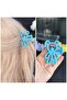 Cute Matte Color Crystal Stone Eyes Teddy Bear Clothespin Buckle Bear Clip Blue