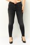 Women Skinny Fit Mid Waist Washed Stretchable Denim Jeans, Charcoal