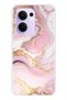 Oppo Reno 13F Compatible Pink Marble Transparent Silicone Case