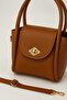 Medium Size Fluffy Form Hand and Shoulder Bag with Gold Lock - 6