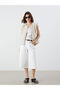 White Women's Jean Capri with Belt